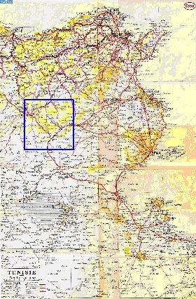 mapa de Tunisia em frances