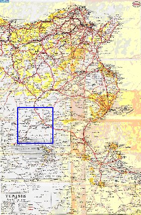 mapa de Tunisia em frances