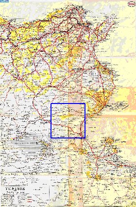 mapa de Tunisia em frances