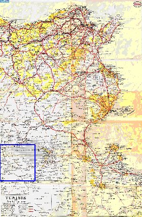 mapa de Tunisia em frances