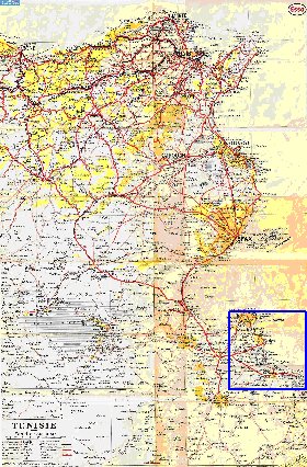 mapa de Tunisia em frances