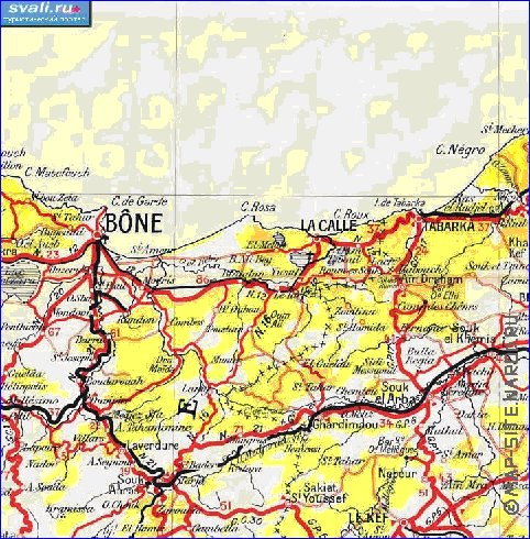 mapa de Tunisia em frances