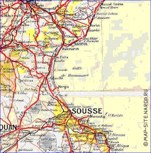 carte de Tunisie