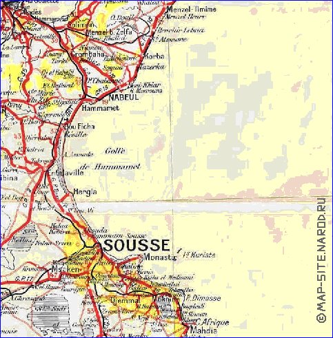 carte de Tunisie