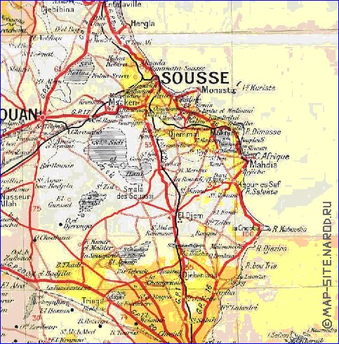 carte de Tunisie