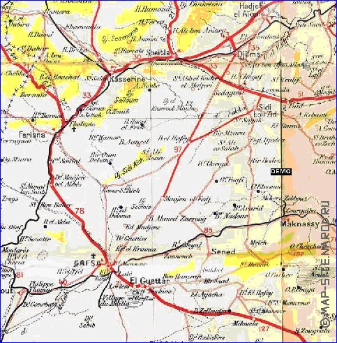 carte de Tunisie