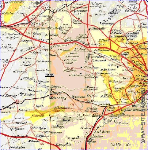 carte de Tunisie