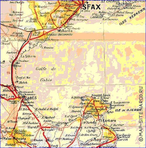 carte de Tunisie