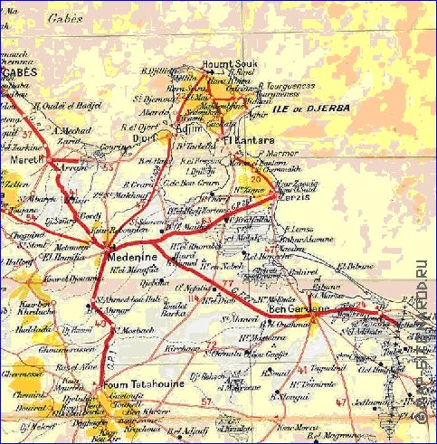 carte de Tunisie