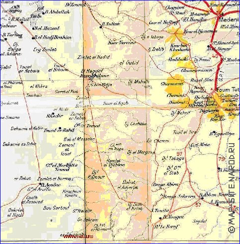 carte de Tunisie