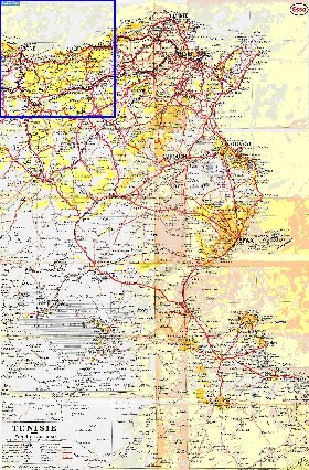 mapa de Tunisia em frances