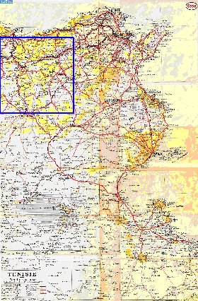 mapa de Tunisia em frances