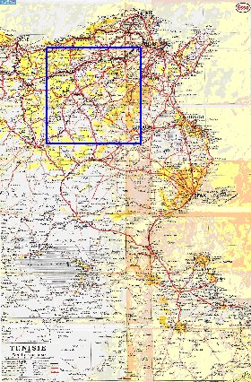 mapa de Tunisia em frances