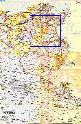 mapa de Tunisia em frances