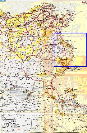 mapa de Tunisia em frances