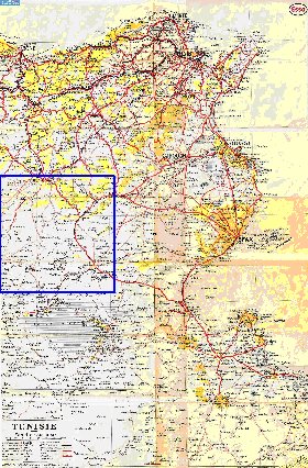 mapa de Tunisia em frances