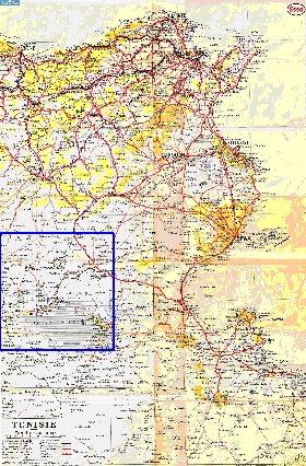 mapa de Tunisia em frances