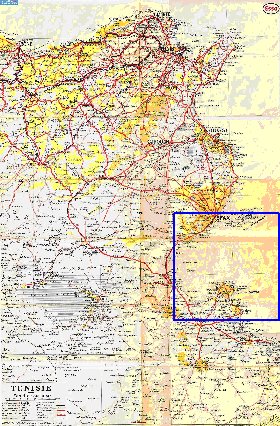 mapa de Tunisia em frances