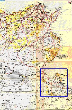 mapa de Tunisia em frances