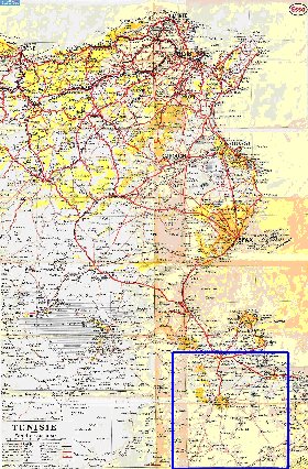 mapa de Tunisia em frances