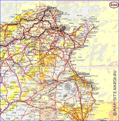 carte de Tunisie