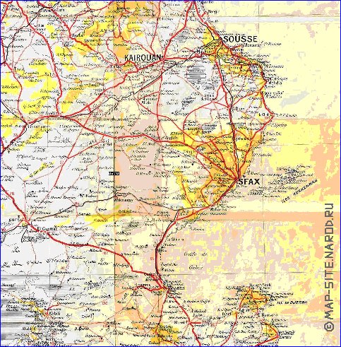 carte de Tunisie