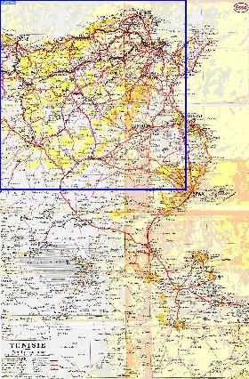 mapa de Tunisia em frances