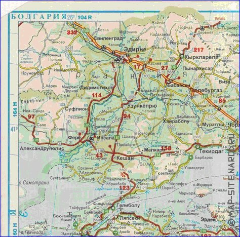 carte de des routes Turquie