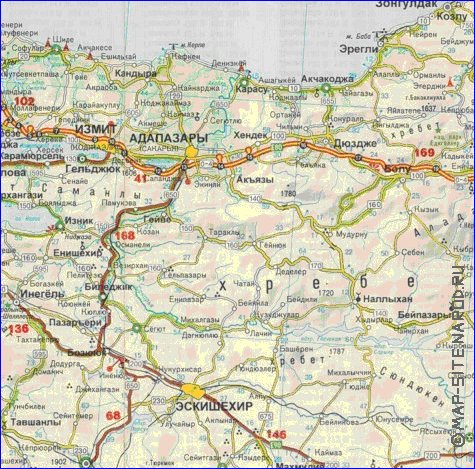 carte de des routes Turquie