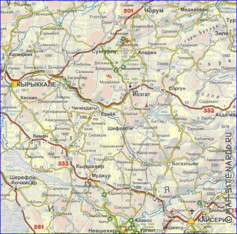 carte de des routes Turquie