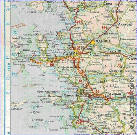 mapa de de estradas Turquia