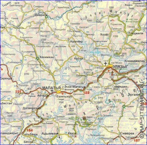 carte de des routes Turquie