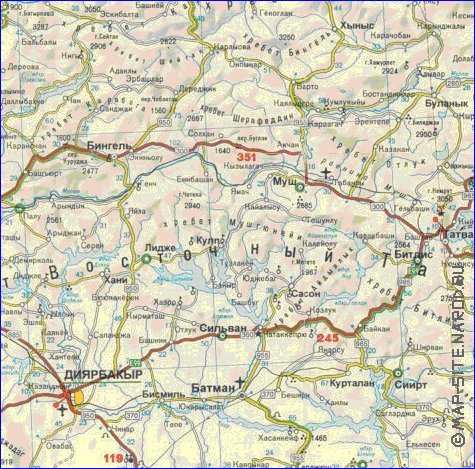 carte de des routes Turquie