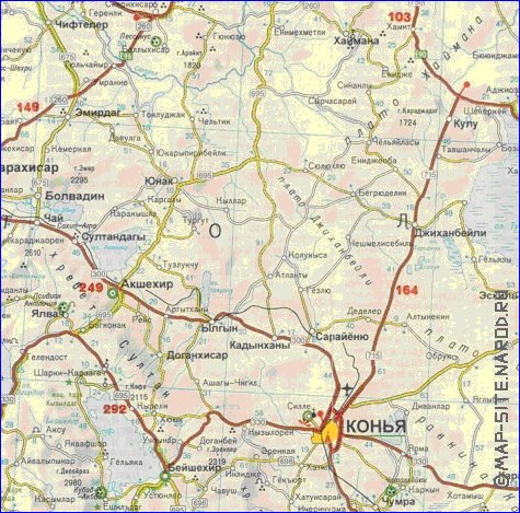 carte de des routes Turquie