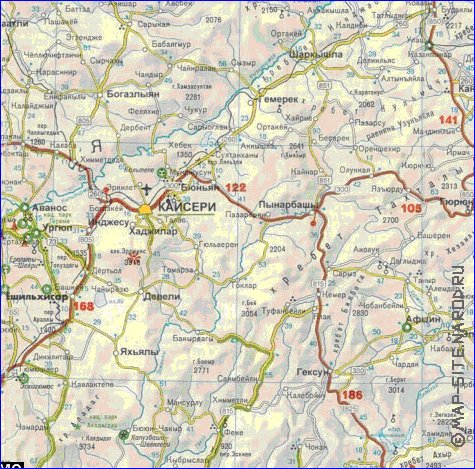 carte de des routes Turquie