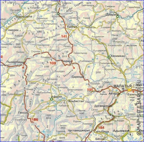 carte de des routes Turquie