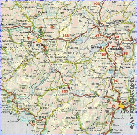 carte de des routes Turquie