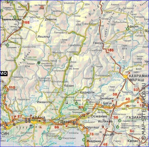 carte de des routes Turquie