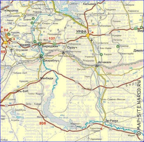 carte de des routes Turquie