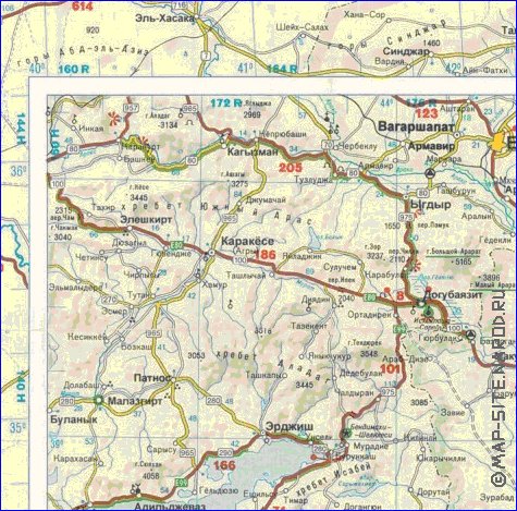 mapa de de estradas Turquia