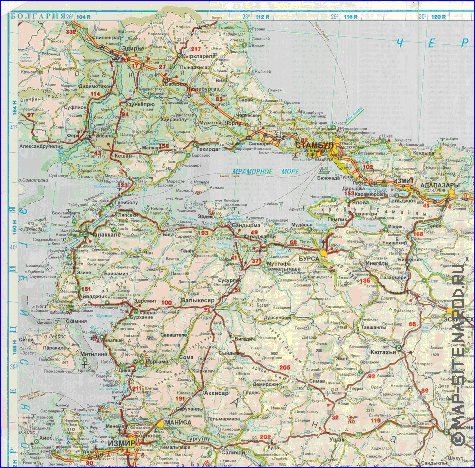 carte de des routes Turquie