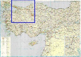 mapa de de estradas Turquia