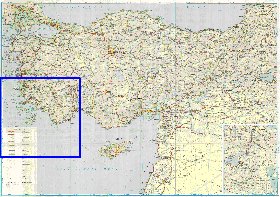 mapa de de estradas Turquia