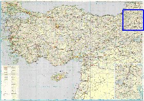 mapa de de estradas Turquia