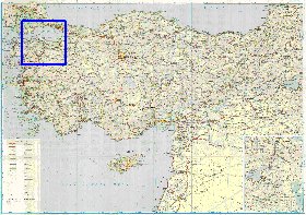 mapa de de estradas Turquia