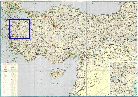 mapa de de estradas Turquia