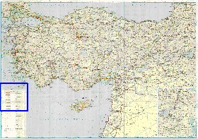 mapa de de estradas Turquia