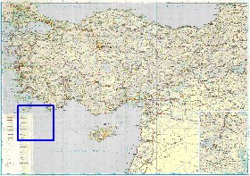 mapa de de estradas Turquia