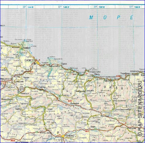 carte de des routes Turquie