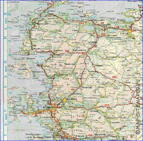 carte de des routes Turquie